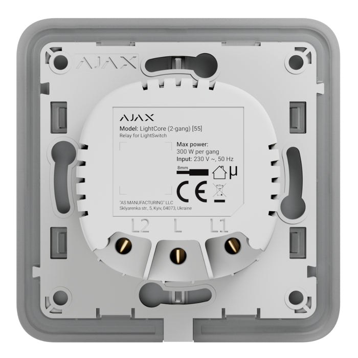 Ajax LightSwitch LightCore 2-gang. Interruptor Doble