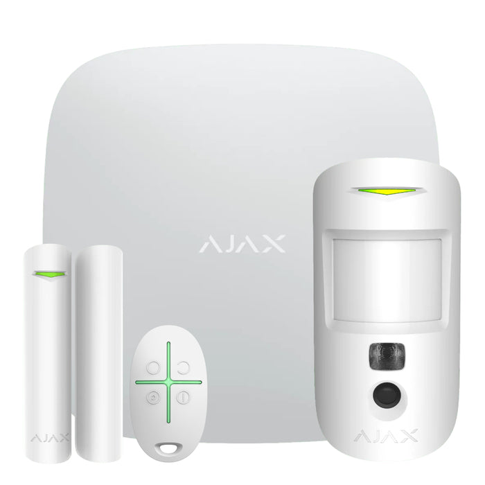 Ajax StarterKit Cam Blanco. Hub 2 2G + MotionCam + DoorProtect + SpaceControl